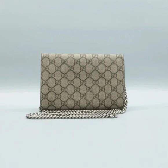 100% Authentic GUCCI Dionysus Brown Canvas Shoulder Bag - Picture 2 of 12